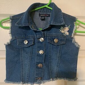 Limited Too Kids Denim Jean Vest Size 8.